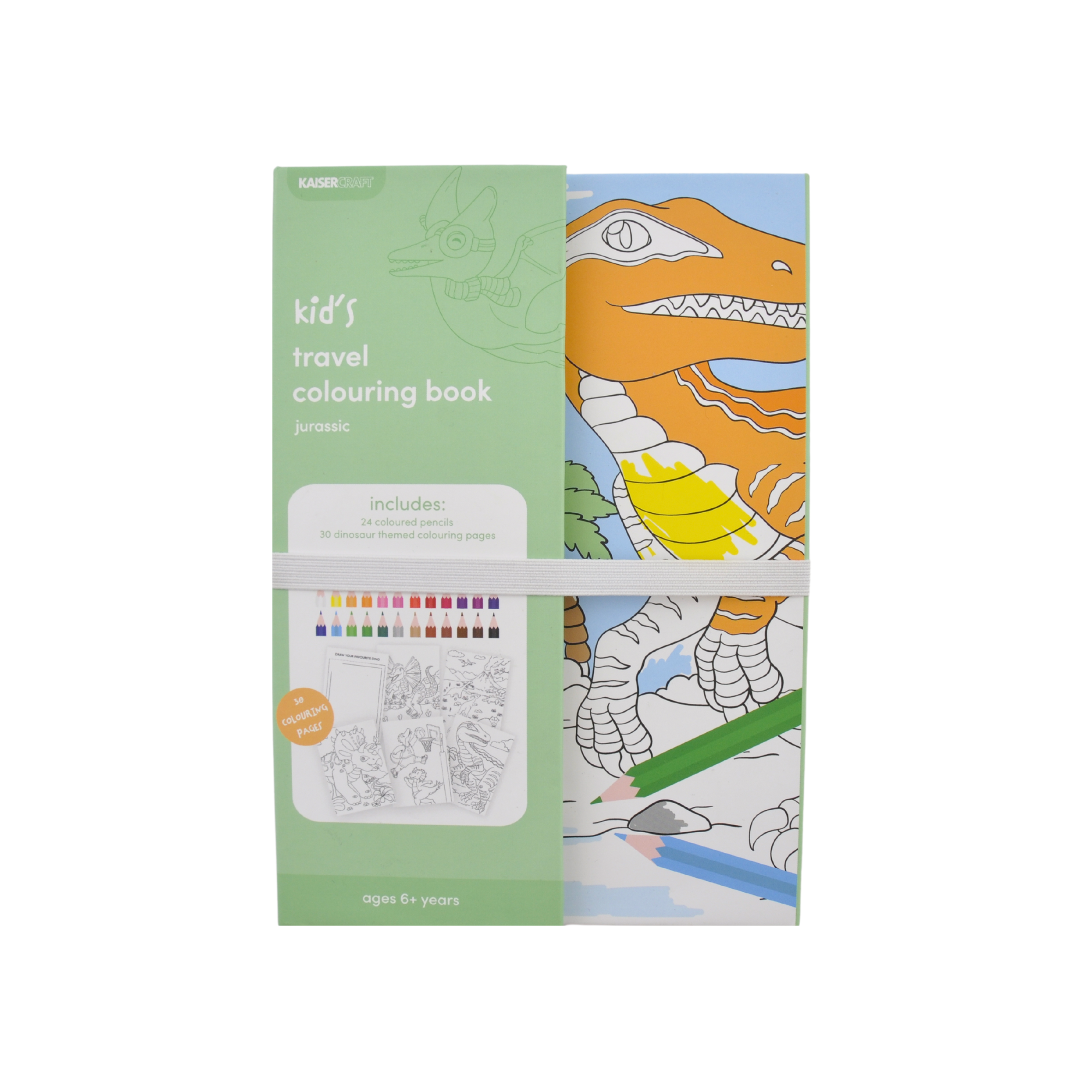 Kaiser Creative Club - Kids A5 Travel Colouring Book & Pencil Set - JURASSIC
